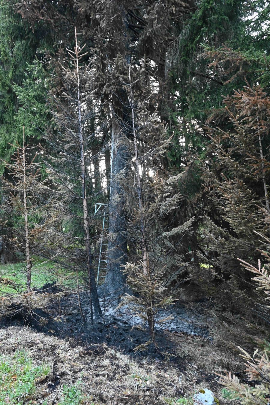 Durch den Brand kam es zu weiteren Brandherden auf dem Boden.