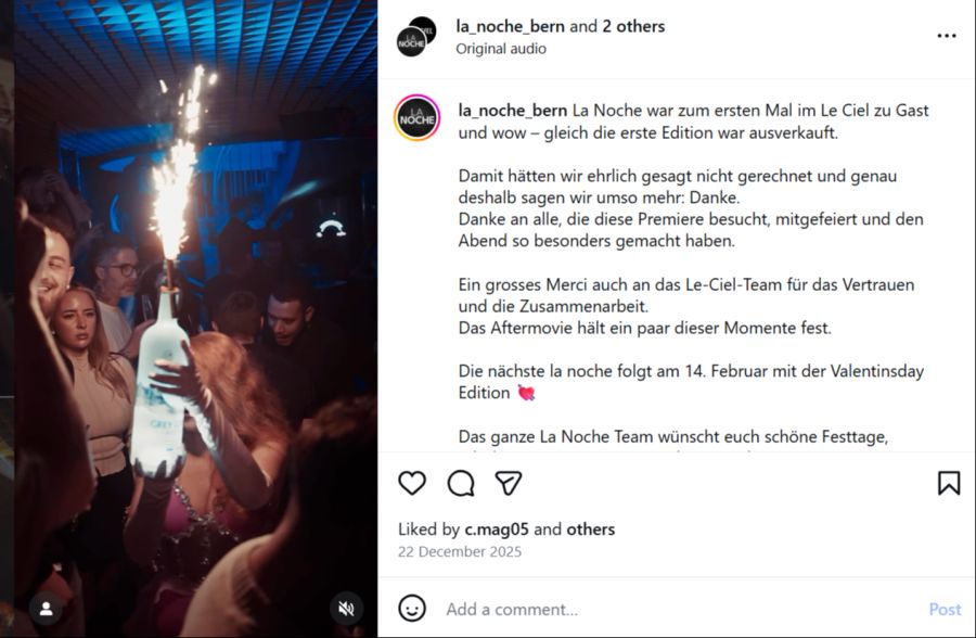 Beliebt sind Wunderkerzen auf Champagnerflaschen im Berner «Le Ciel».