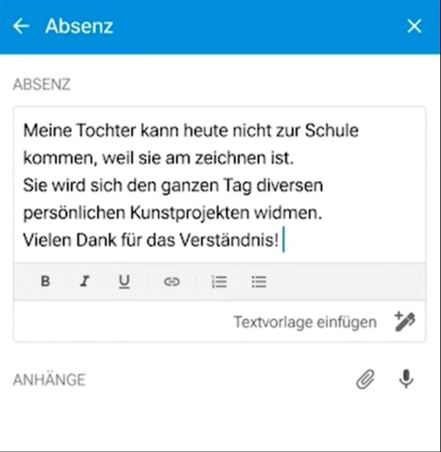 Die Mutter schlägt vor, dass Schulen sechs Absenztage pro Jahr zur «persönlichen Weiterbildung» gewähren.