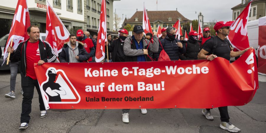 Bauarbeiter Protest Bern