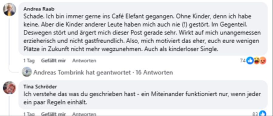 Kritische Stimmen gibt es ebenfalls. Ein langjähriger Gast findet den Schritt «unangemessen erzieherisch».