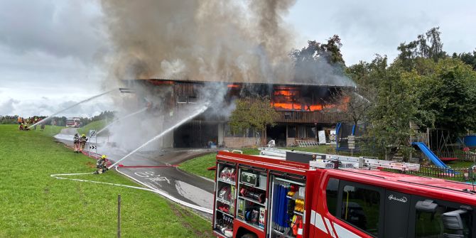 Brand des Ökonomiegebäudes