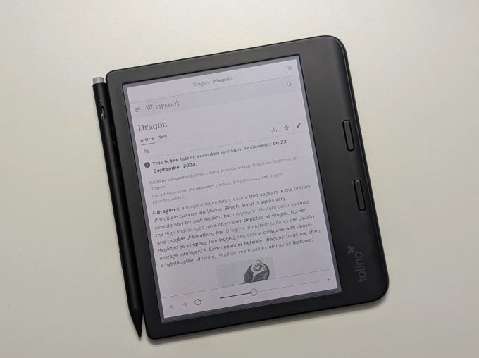 Auch kann man Begriffe direkt auf Wikipedia nachschlagen. Tolino Vision COlor
