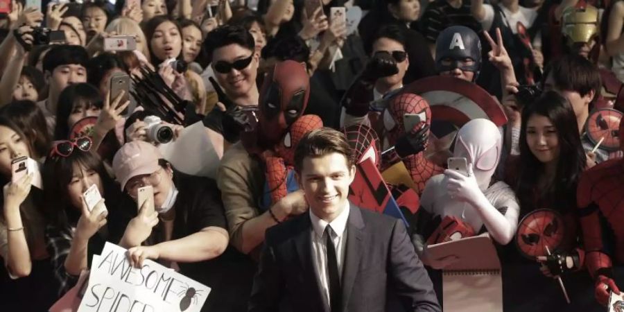 Tom Holland stellt «Spider-Man: Homecoming» 2017 in Seoul vor. Foto: Ahn Young-Joon/AP/dpa