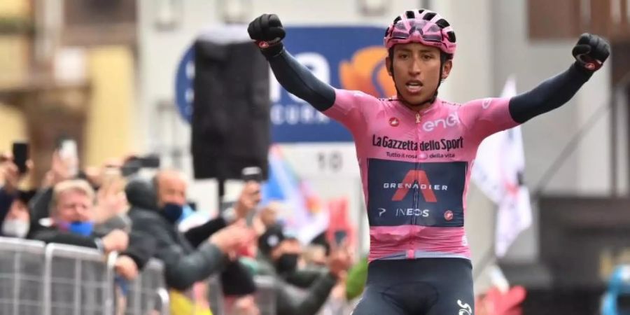 Sorgte auf der Giro-Königsetappe für die Vorentscheidung: Egan Bernal. Foto: Massimo Paolone/LaPresse via ZUMA Press/dpa