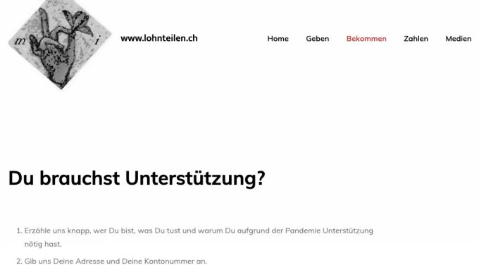 Auf der Homepage von Lohnteilen erhalten Spender und Bedürftige mehr Informationen. homepage lohnteilen