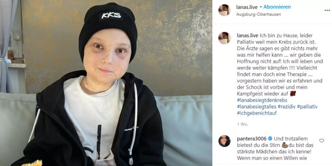 Lana Sander ist am Sonntag im Alter von nur 12 Jahren gestorben. Lana Sander