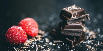 Schokolade mit Himbeeren