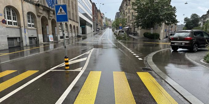 Unfallstelle Teufener Strasse in St. Gallen Unfall Teufener Strasse