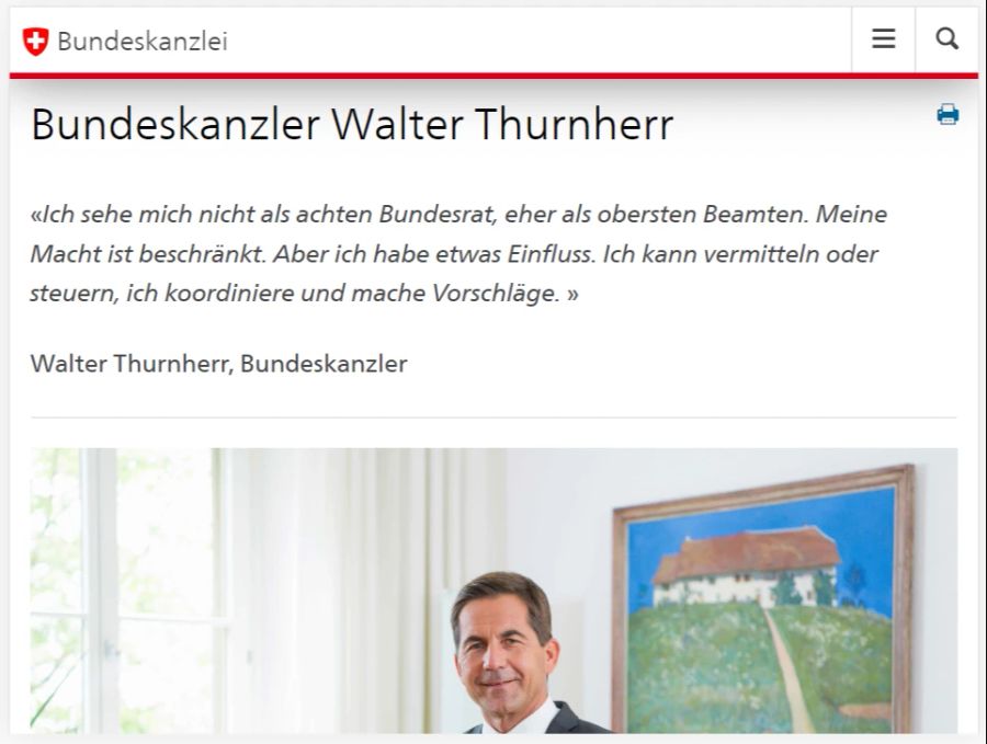 Bundeskanzler Walter Thurnherr