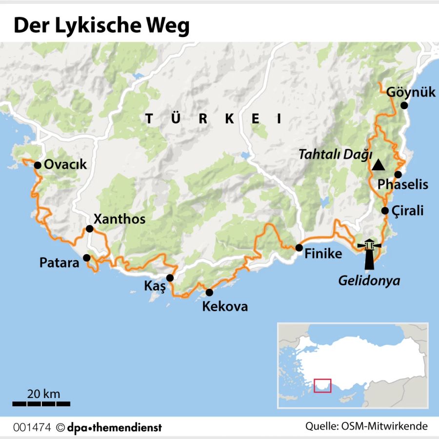 türkische Mittelmeerküste Lykischer Weg