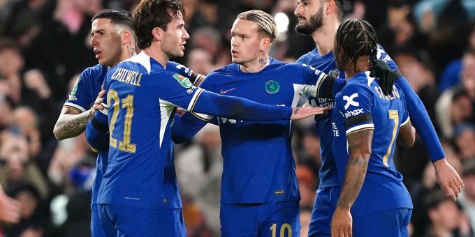 Die Spieler des FC Chelsea feiern das erste Tor der Partie. Die Spieler des FC Chelsea feiern das erste Tor der Partie.