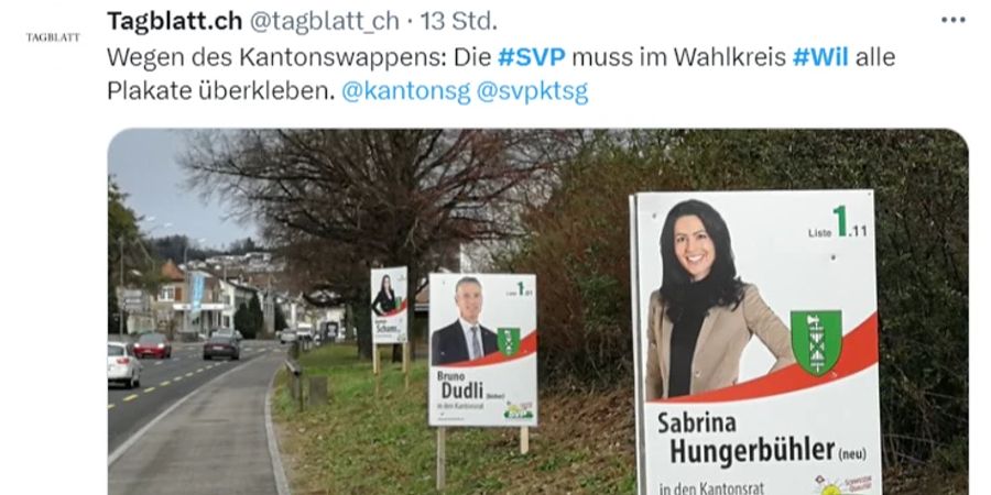 SVP Wil Kantonswappen Plakate