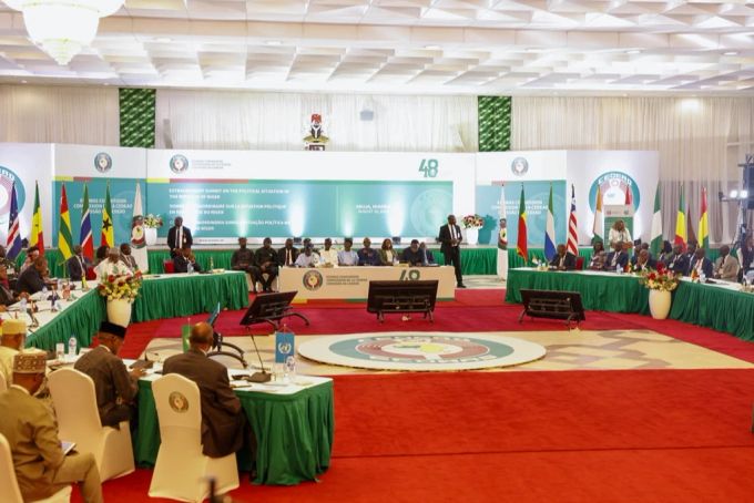 Ein Foto der Ecowas-Tagung am 10. August. Ecowas Tagung