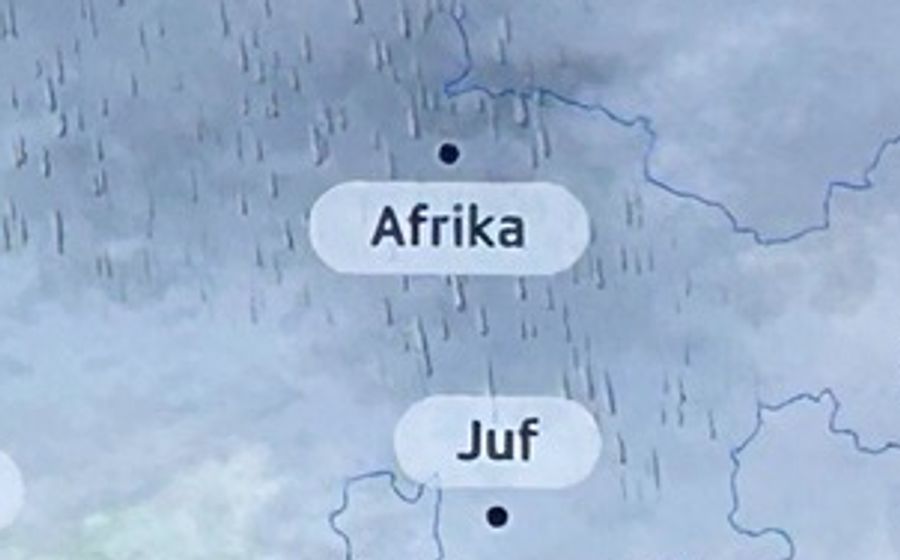 Auch «Afrika» tauchte auf der Wetterkarte auf.