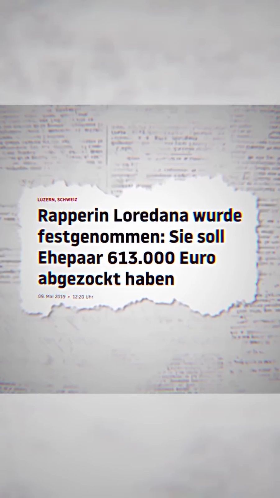 In der Doku werden auch alte Schlagzeilen über den Betrugsfall von Loredana eingeblendet.