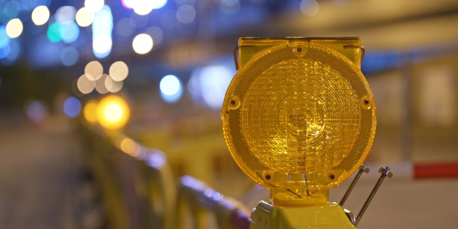 Baustelle Strassenarbeiten Licht Signal