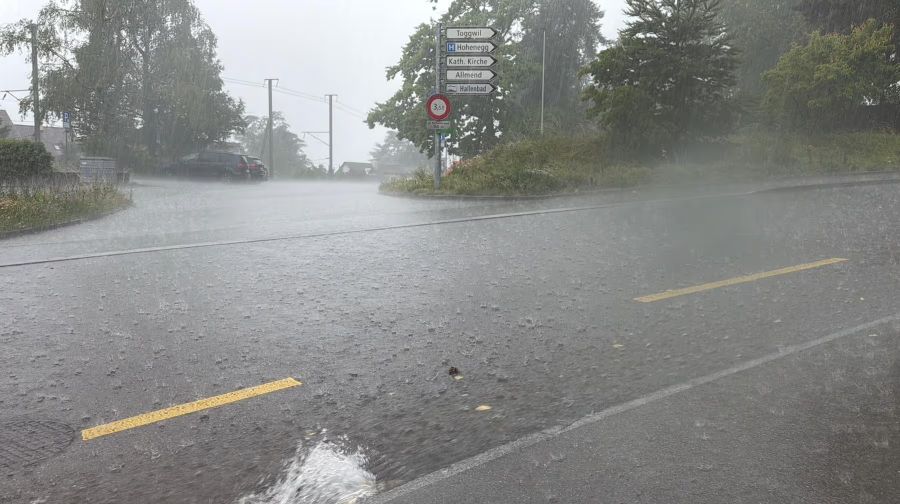 Auch in Meilen ZH wurde die Strasse geflutet.
