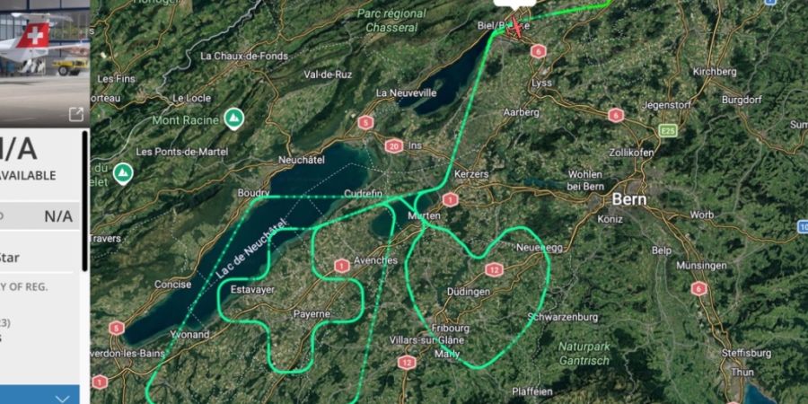 Die Figur hat gemäss Swiss eine Breite von 60 Kilometern.