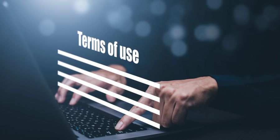 "Terms of Use"-Schriftzug