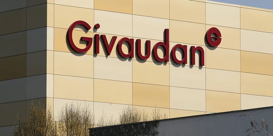 Logo von Givaudan am Sitz in Vernier bei Genf (Archivbild).