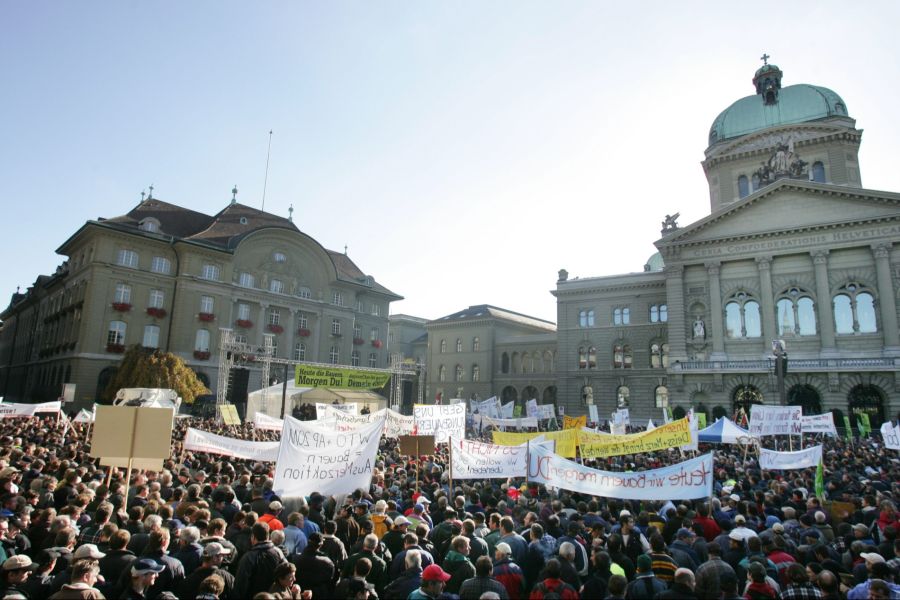 Bauern Bundesplatz Demonstration Protest