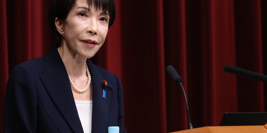 Die japanische Ministerpräsidentin Sanae Takaichi spricht während einer Pressekonferenz in der offiziellen Residenz. Foto: Rodrigo Reyes Marin/Pool ZUMA via AP/dpa