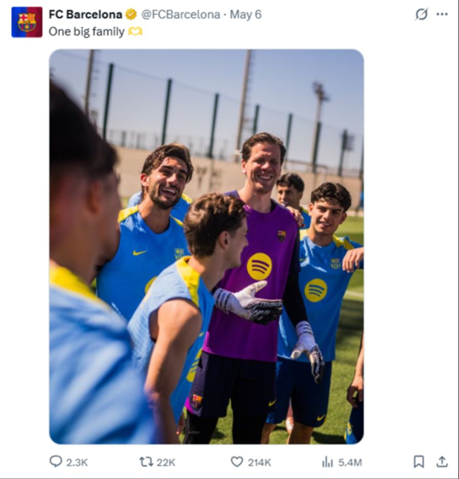 Der FC Barcelona präsentiert sich auf Social Media als «eine grosse Familie».