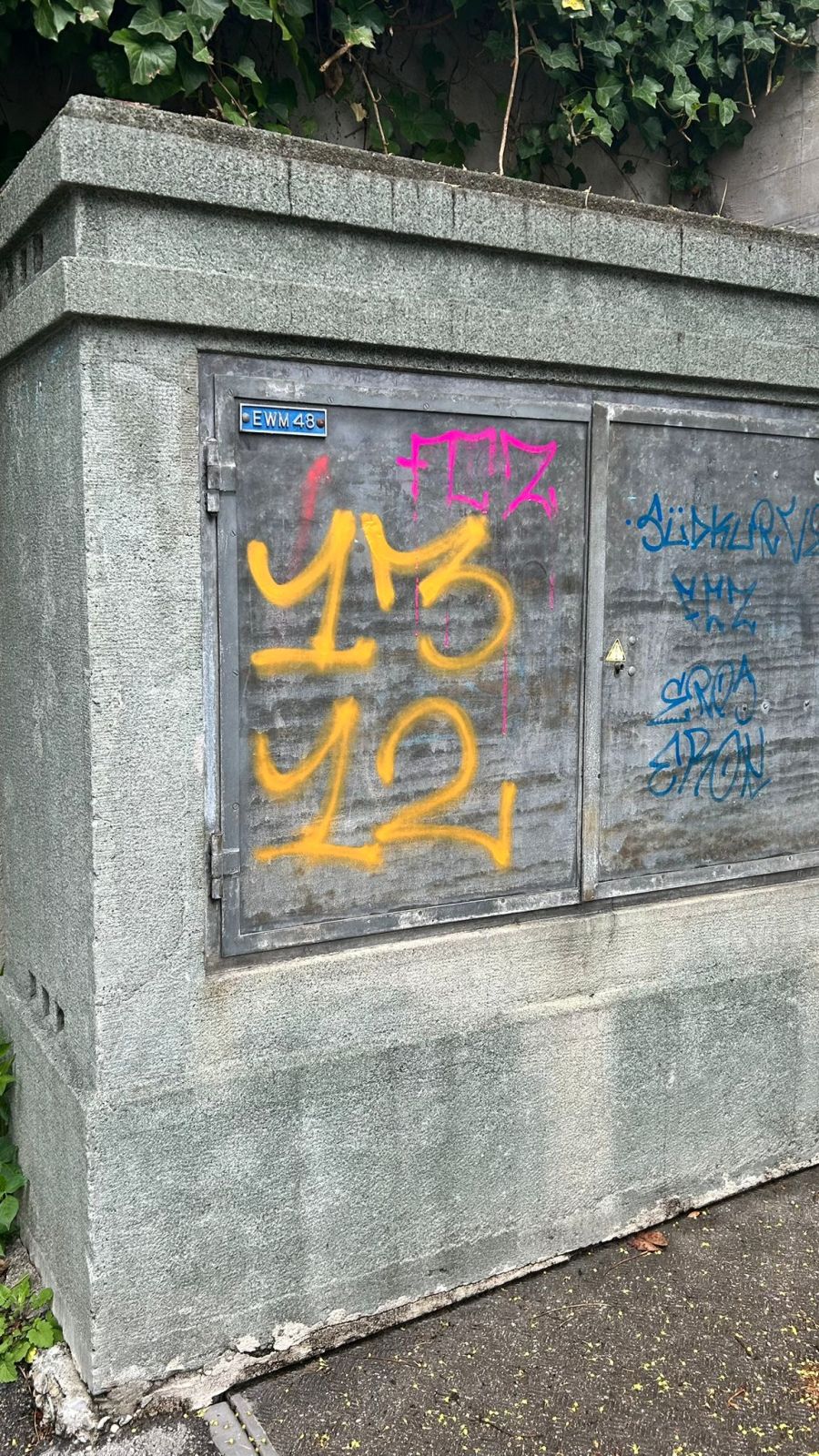 Auch technische Anlagen beim Friedhof blieben in Männedorf ZH nicht von Sprayereien verschont.