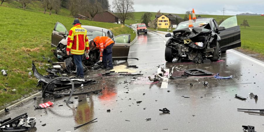 So präsentierte sich die Unfallstelle nach dem Zusammenstoss.