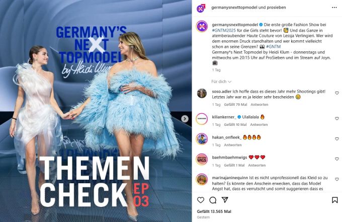 Auch für die aktuelle Staffel von Germany's Next Topmodel hat sich Heidi Klum Unterstützung von Tochter Leni geholt. Germany's Next Topmodel