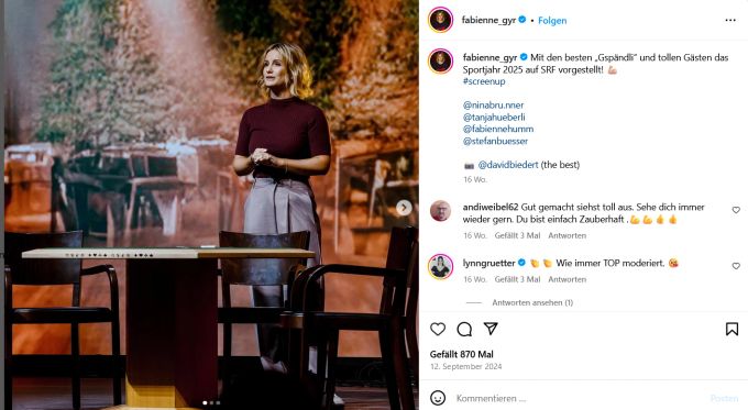 Fabienne Gyr freut sich schon auf das Sportjahr 2025. fabienne gyr