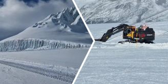 Saas-Fee-Wirbel - Skifahrer besorgt: Was machen Bagger auf Gletscher?