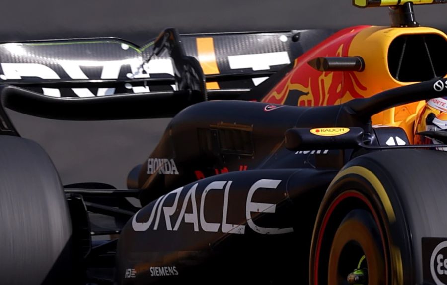 Die ältere Ausbaustufe des Red Bull RB20 kommt mit hohen «Schultern» an der Motorhaube daher.