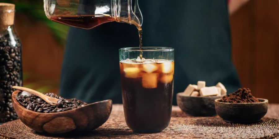 Cold Brew Kaffee Eiswürfel Kaffeebohnen