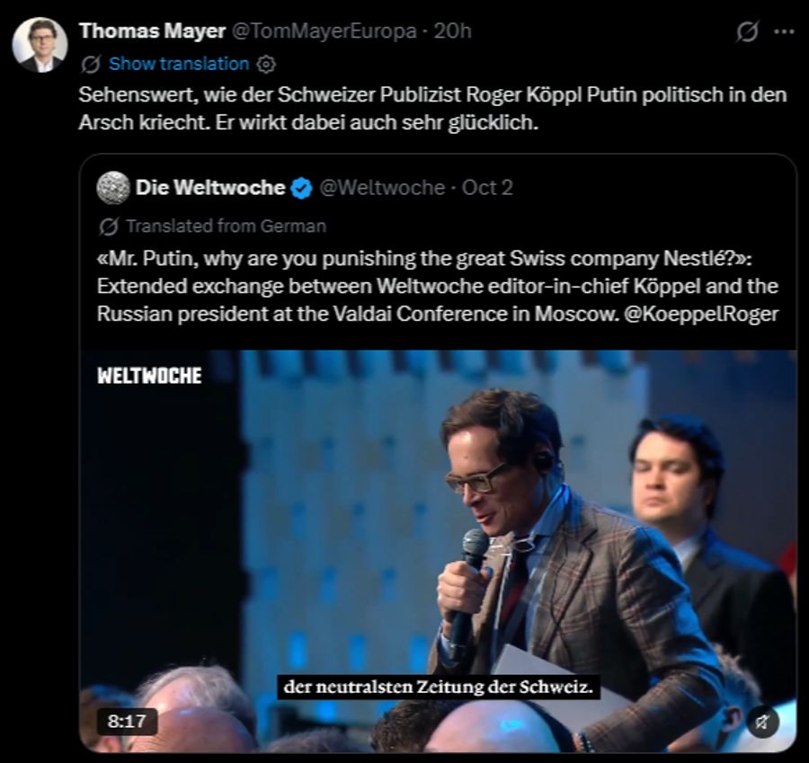 Roger Köppel Wladimir Putin