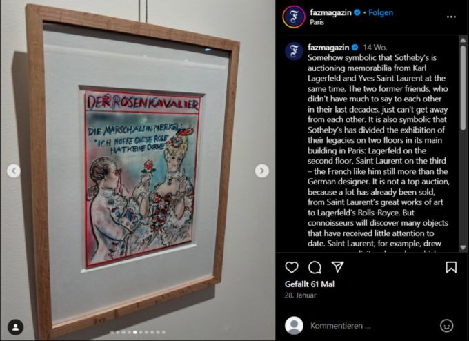 Die Zeichnungen von Karl Lagerfeld erzielten teils hohe Preise. Karl Lagerfeld