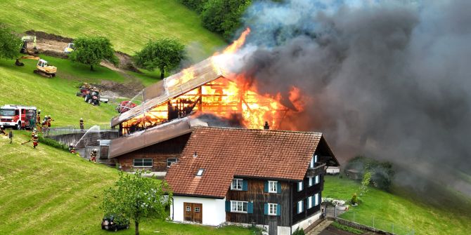 Scheunenbrand in Rufi