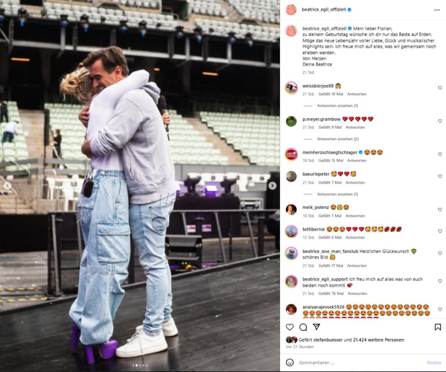 Beatrice Egli (37) gratuliert Florian Silbereisen herzlich zum 44. Geburtstag.