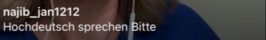 Zu Beginn der Instagram-Sendung taucht in den Kommentaren immer wieder eine Bitte auf, Hochdeutsch zu sprechen.