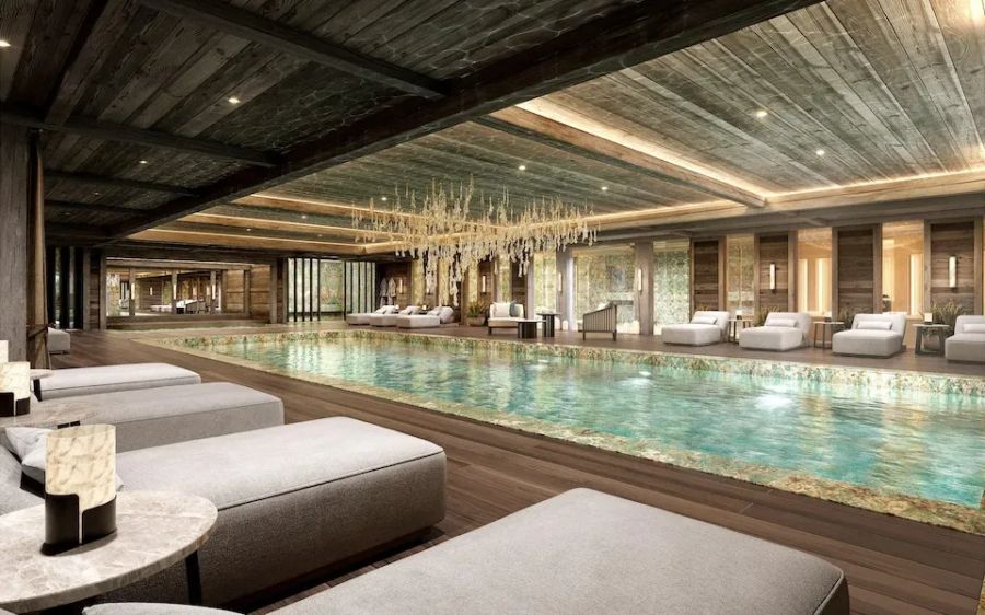 Auch zwei Thermalbecken werden den Gästen zur Verfügung stehen. (Visualisierung)