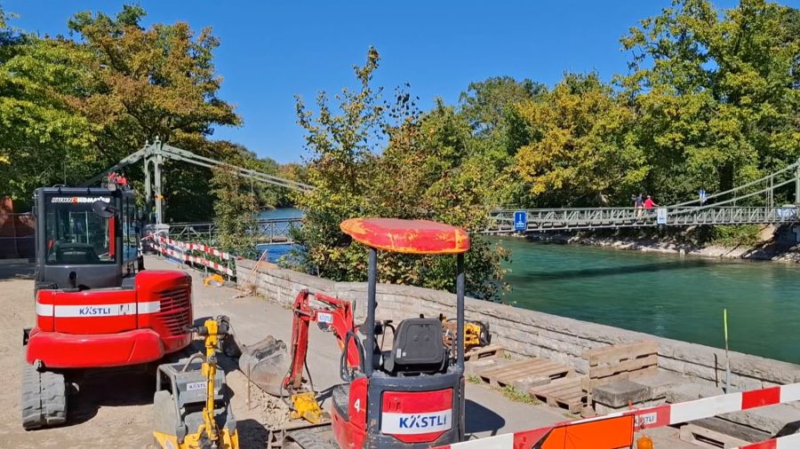 Beim Schönausteg sind die Bauarbeiten in vollem Gange.
