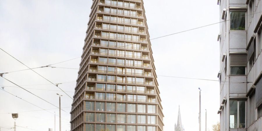 Die Bauarbeiten für das neue Hochhaus an der Heuwaage sollen Ende Januar 2026 beginnen.