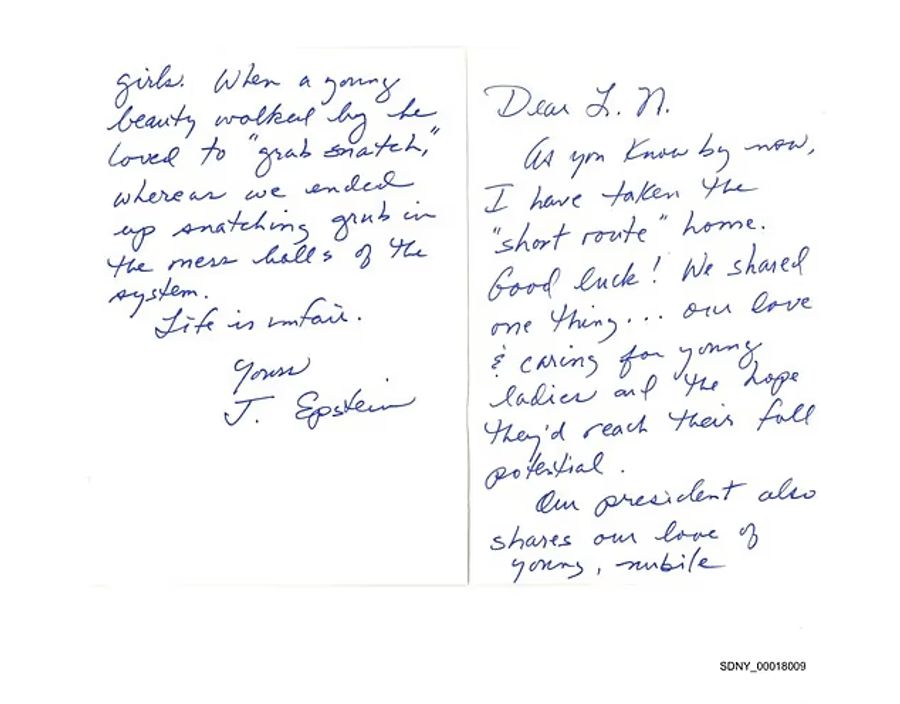 Darin schrieb der Milliardär kurz vor seinem Suizid, dass sie die Liebe für junge Frauen gemeinsam hätten.