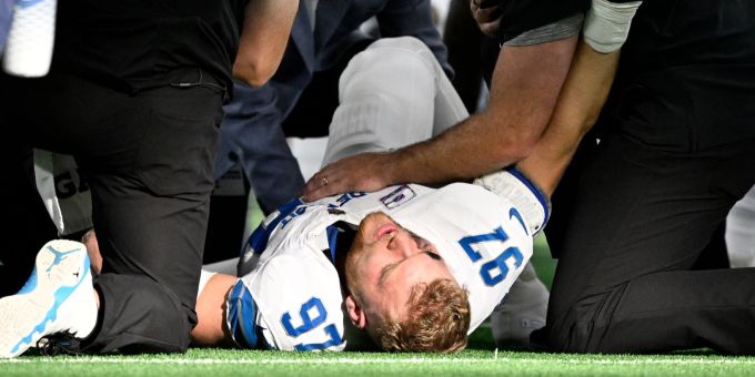 Die Verletzung von Aidan Hutchinson war ein grosser Stimmungsdämpfer für die Detroit Lions. NFL Aidan Hutchinson