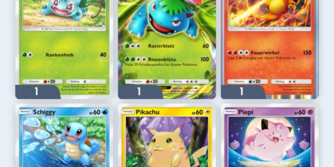 Die Karten kann man nicht nur in Alben und Galerien innerhalb der App präsentieren. Sie können auch in Decks zusammengestellt werden. (Symbolbild) Pokémon TCG Pocket