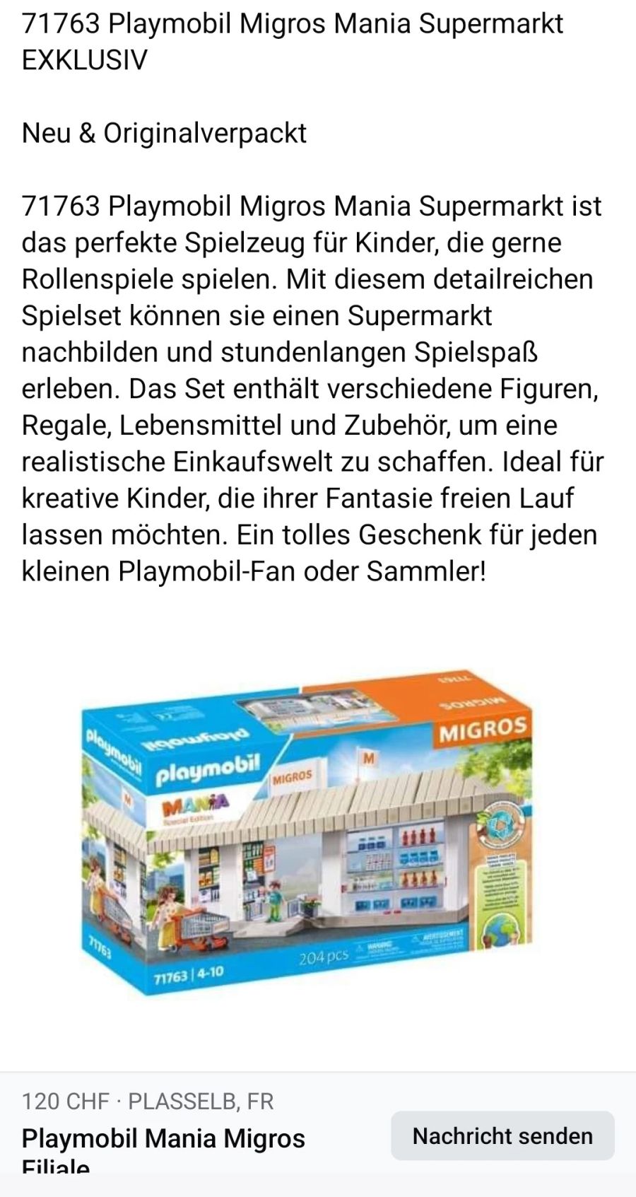 Oder von einem anderen Anbieter auch für 120 Franken.