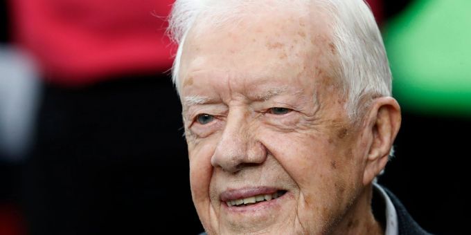 «Ich versuche nur, es zu schaffen, um Kamala Harris zu wählen», hatte der 100 Jahre alte Ex-Präsident vor Kurzem gesagt. (Archivbild) «Ich versuche nur, es zu schaffen, um Kamala Harris zu wählen», hatte der 100 Jahre alte Ex-Präsident vor Kurzem gesagt. (Archivbild)