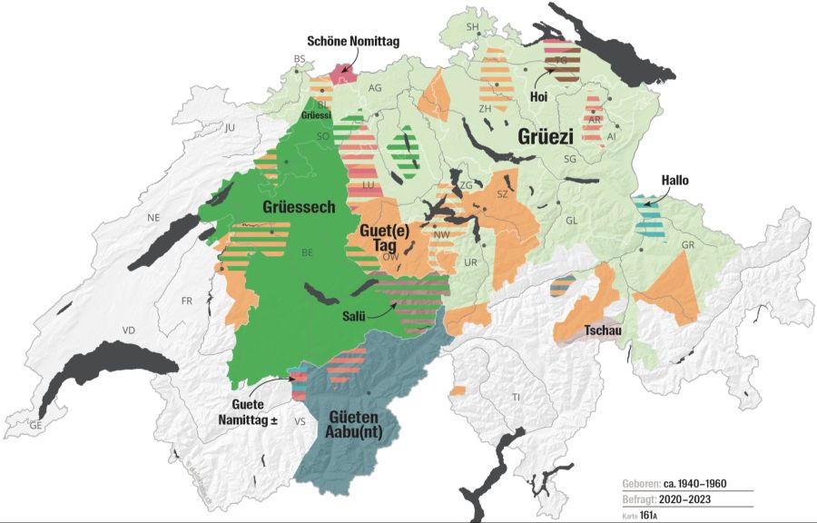 Doch «Guete Tag» wird zunehmend von «Grüezi» verdrängt.