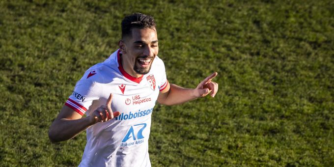 Ilyas Chouaref vom FC Sion feiert sein Tor zum 1:0 im Spiel gegen den FC Winterthur. FC Winterthur FC Sion